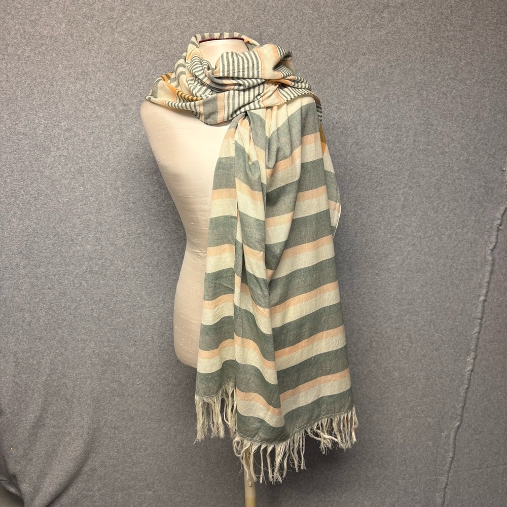 prAna Scarf Women's Neutral 100% Organic Cotton Rectangle Boho Lagenlook 80”x32”